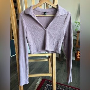 Purple crop top sweater